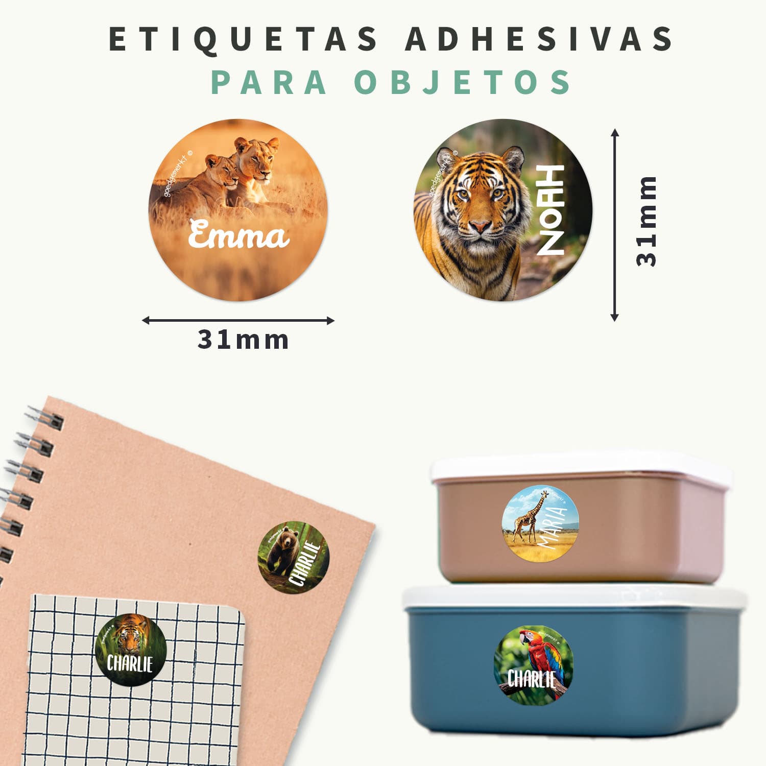Etiquetas personalizadas redondas Mundo Real