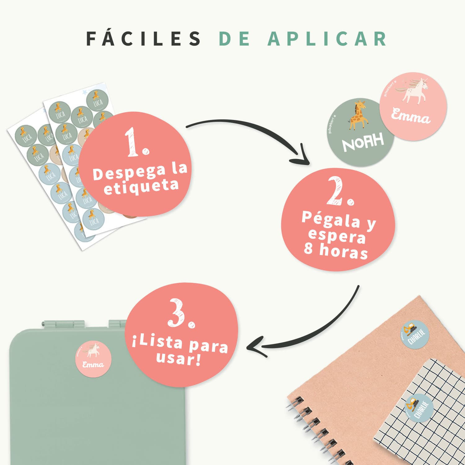 Etiquetas personalizadas redondas con tema