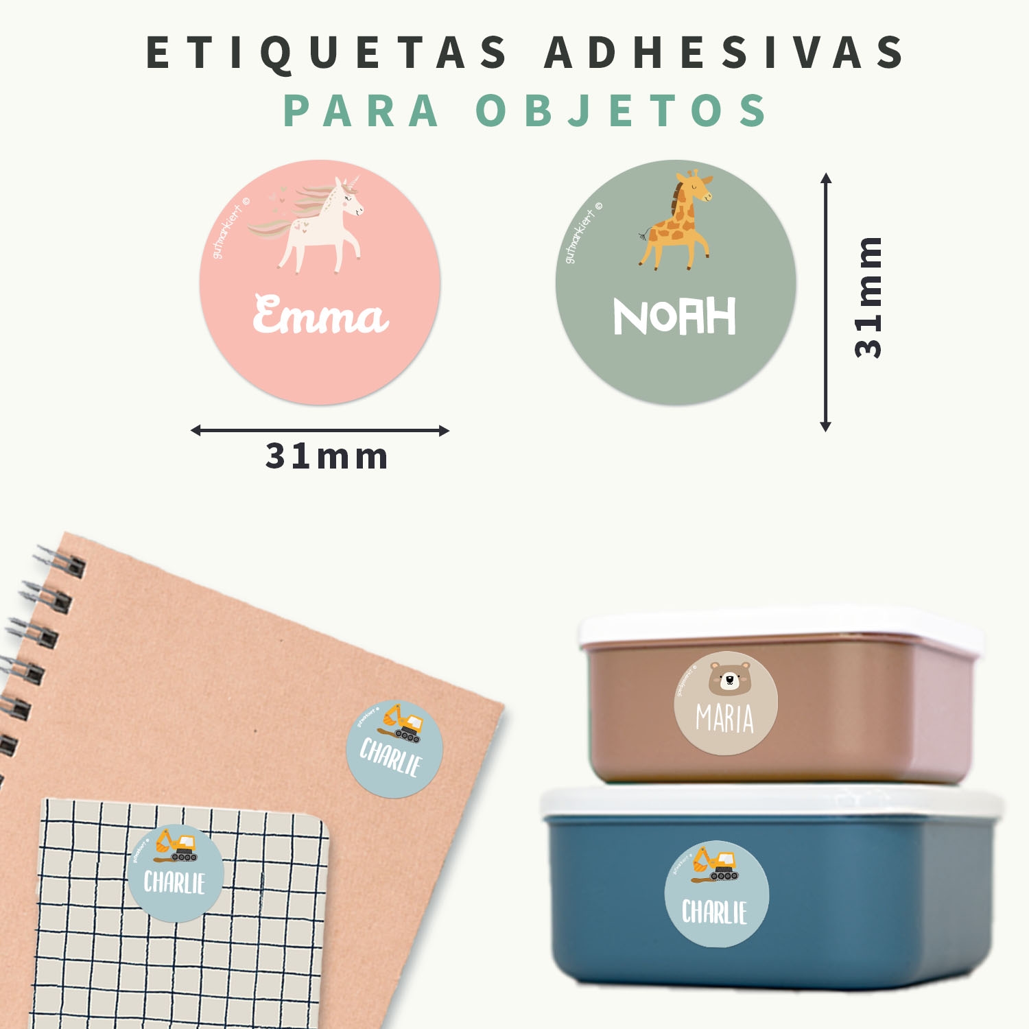 Etiquetas personalizadas redondas con tema