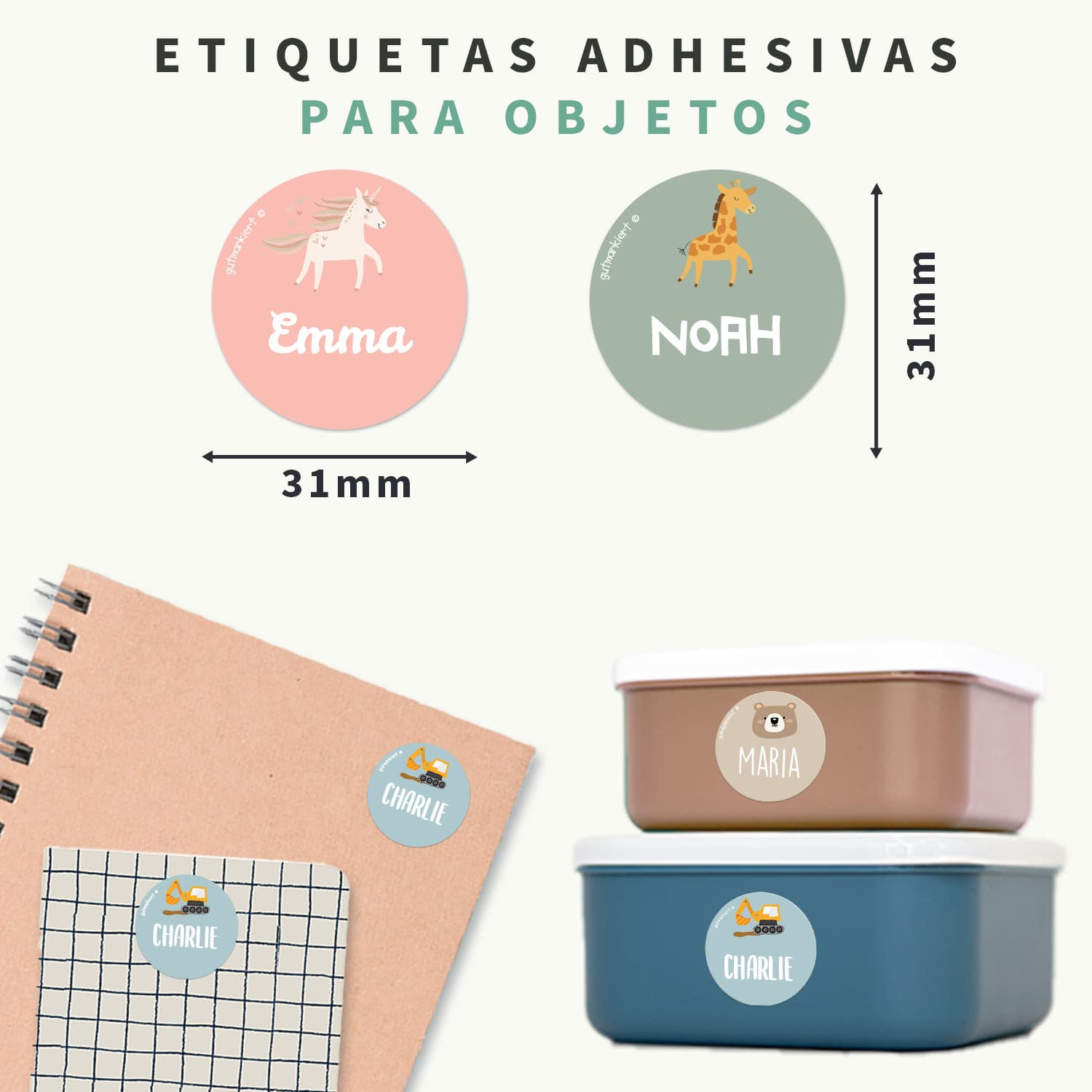 Etiquetas personalizadas redondas con tema