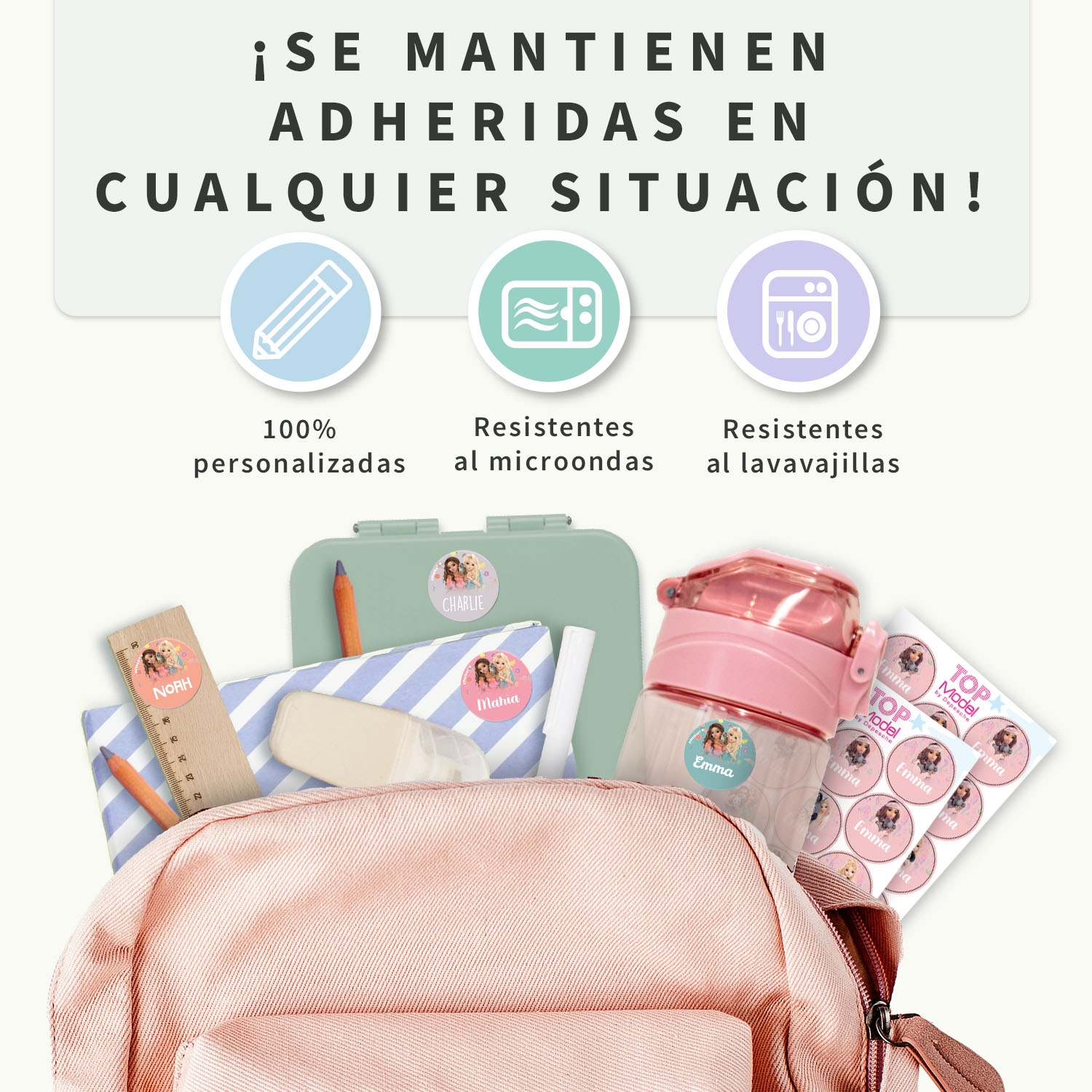 Etiquetas personalizadas redondas TOPModel
