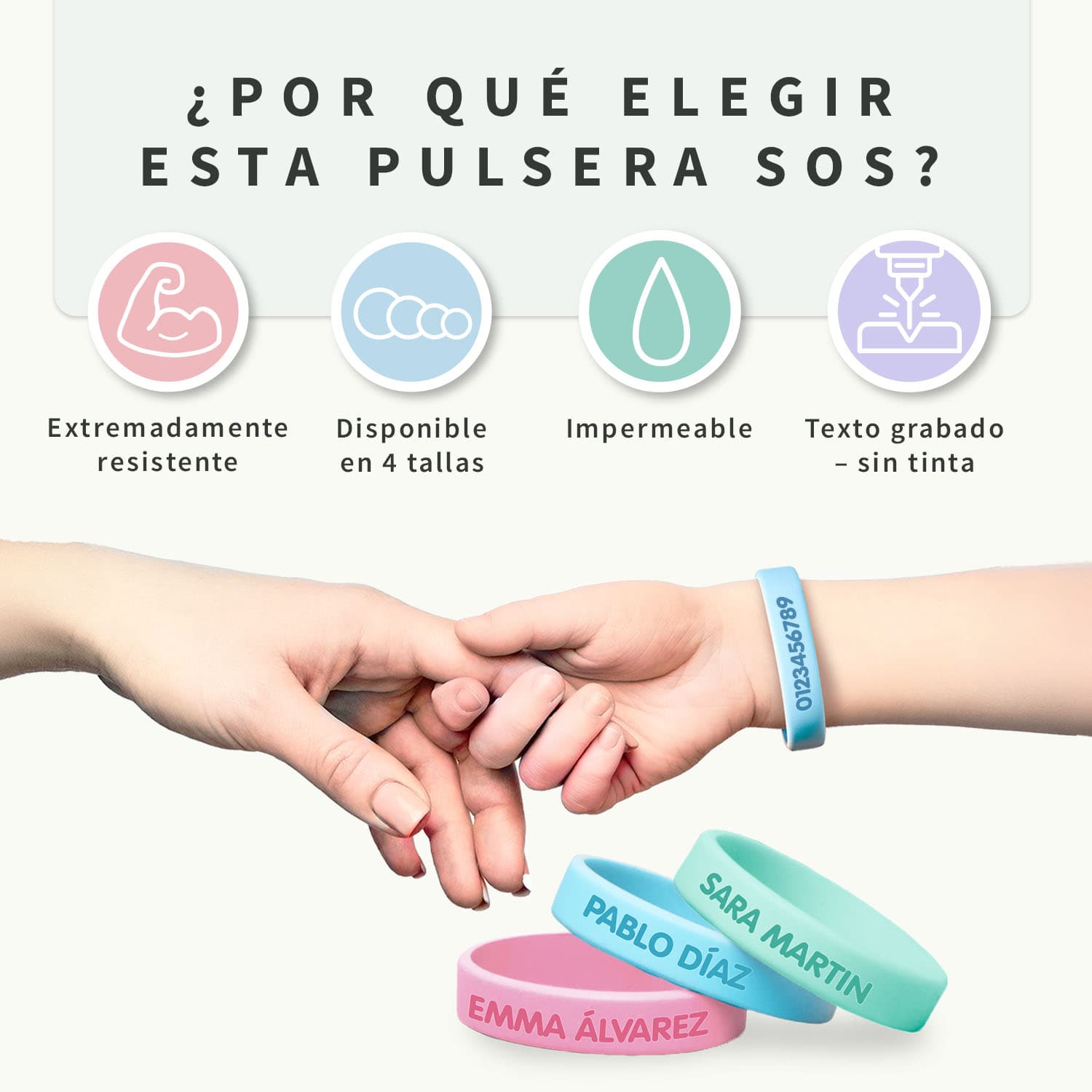 Pulsera personalizada SOS