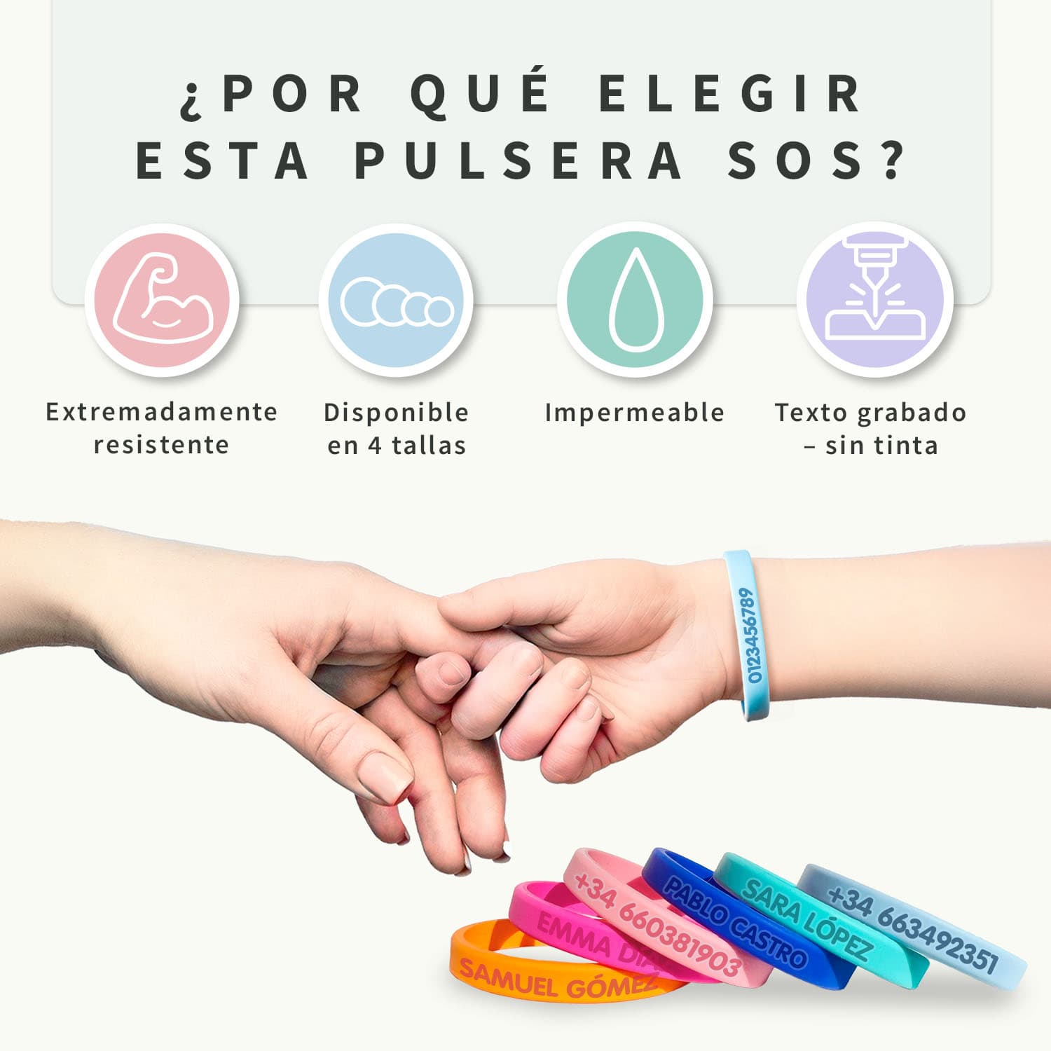 Pulsera SOS delgada