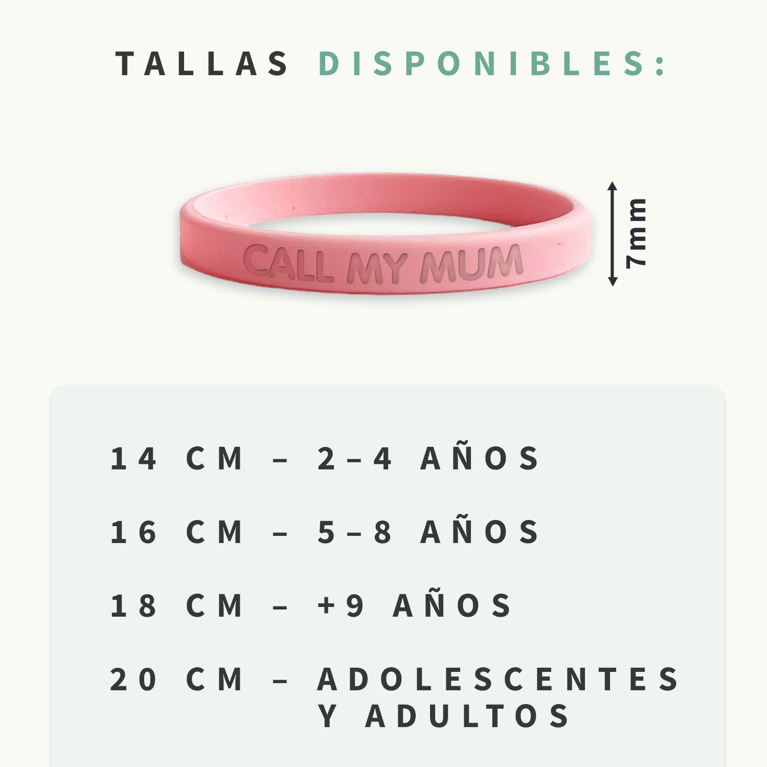 Pulsera SOS delgada