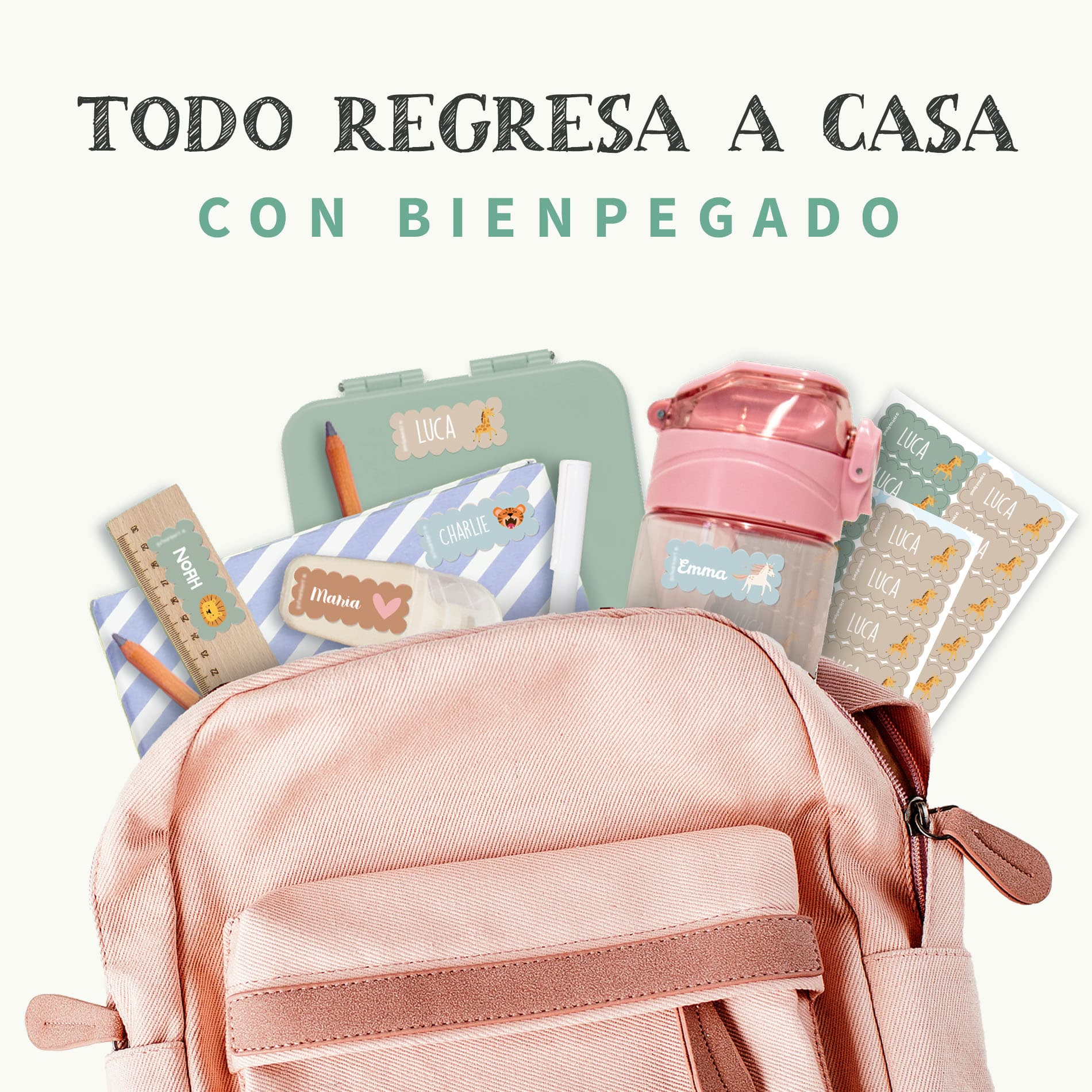Etiquetas personalizadas onduladas con tema
