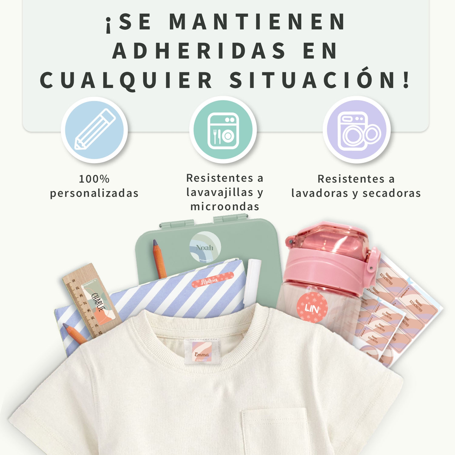Kit combinado de etiquetas con diseño