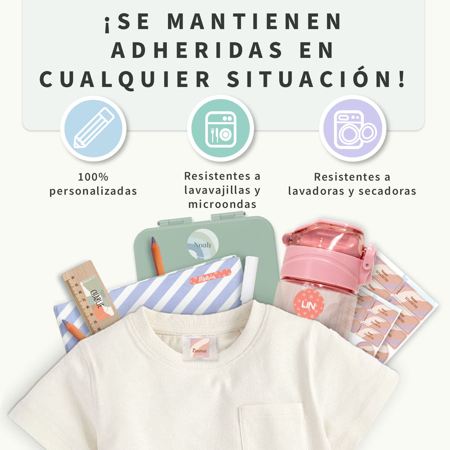 Kit combinado de etiquetas con diseño