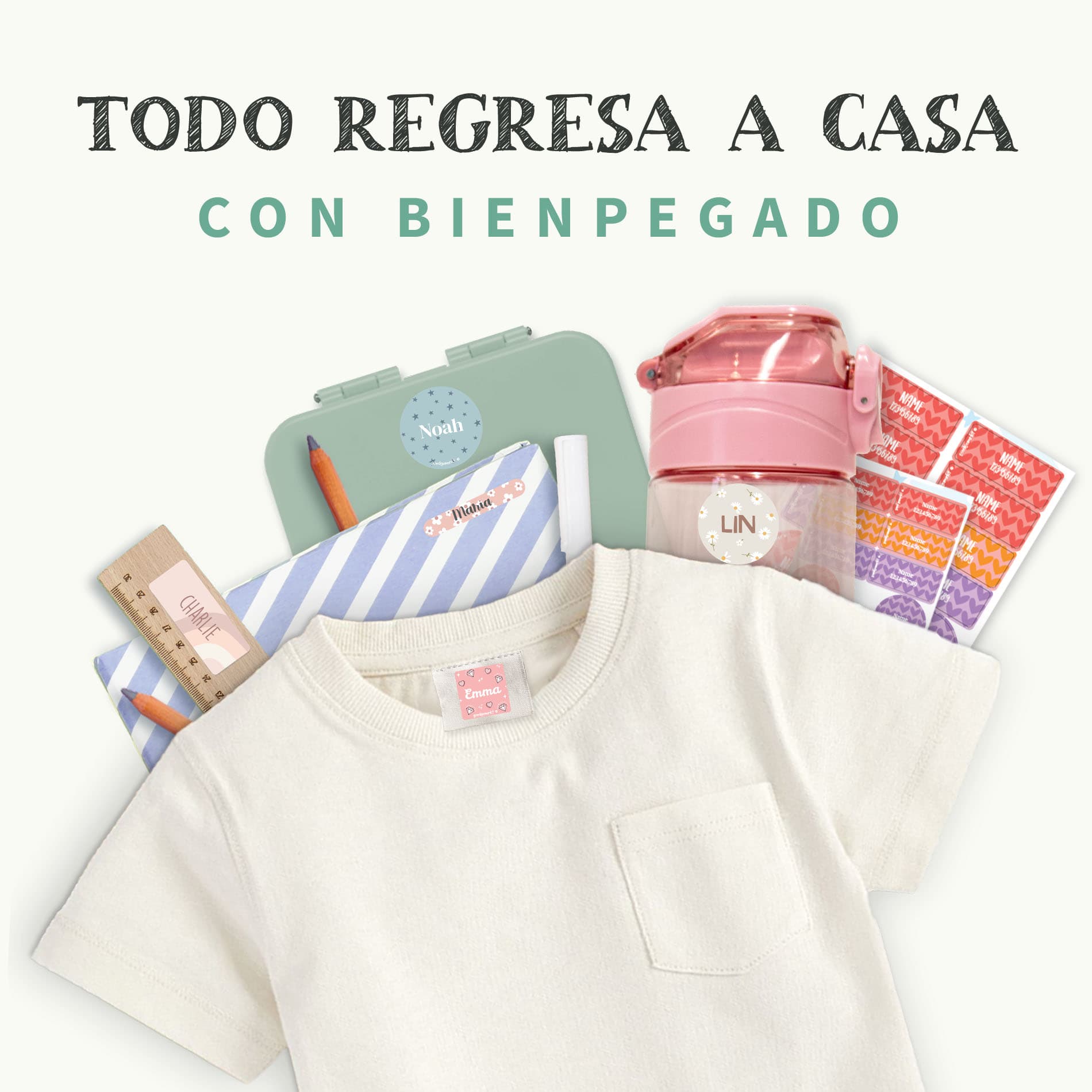 Kit combinado de etiquetas con diseño