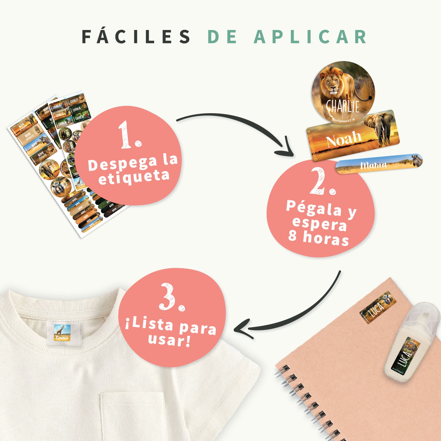 Kit combinado de etiquetas Mundo Real