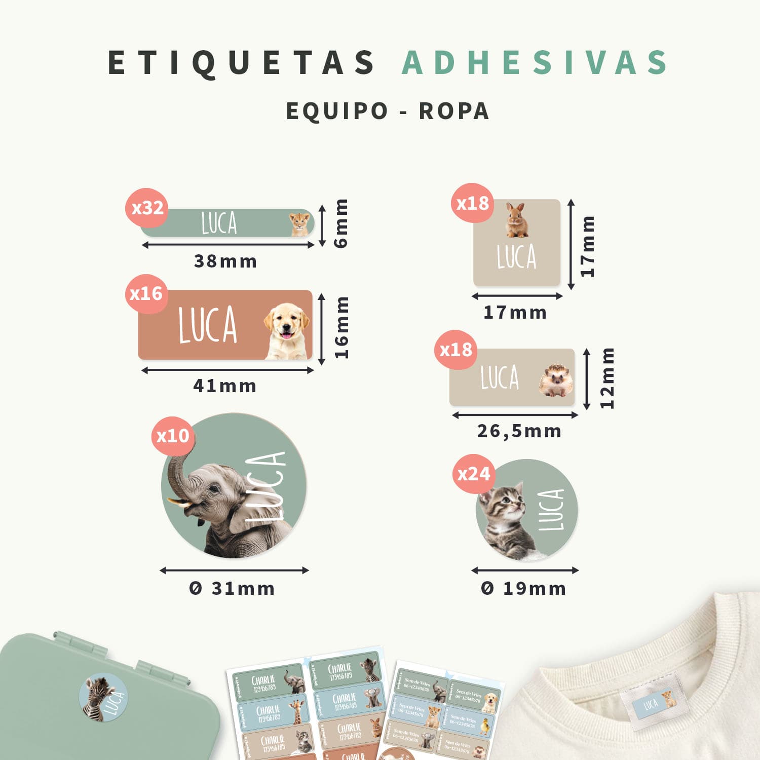 Kit combinado de etiquetas Mundo Real