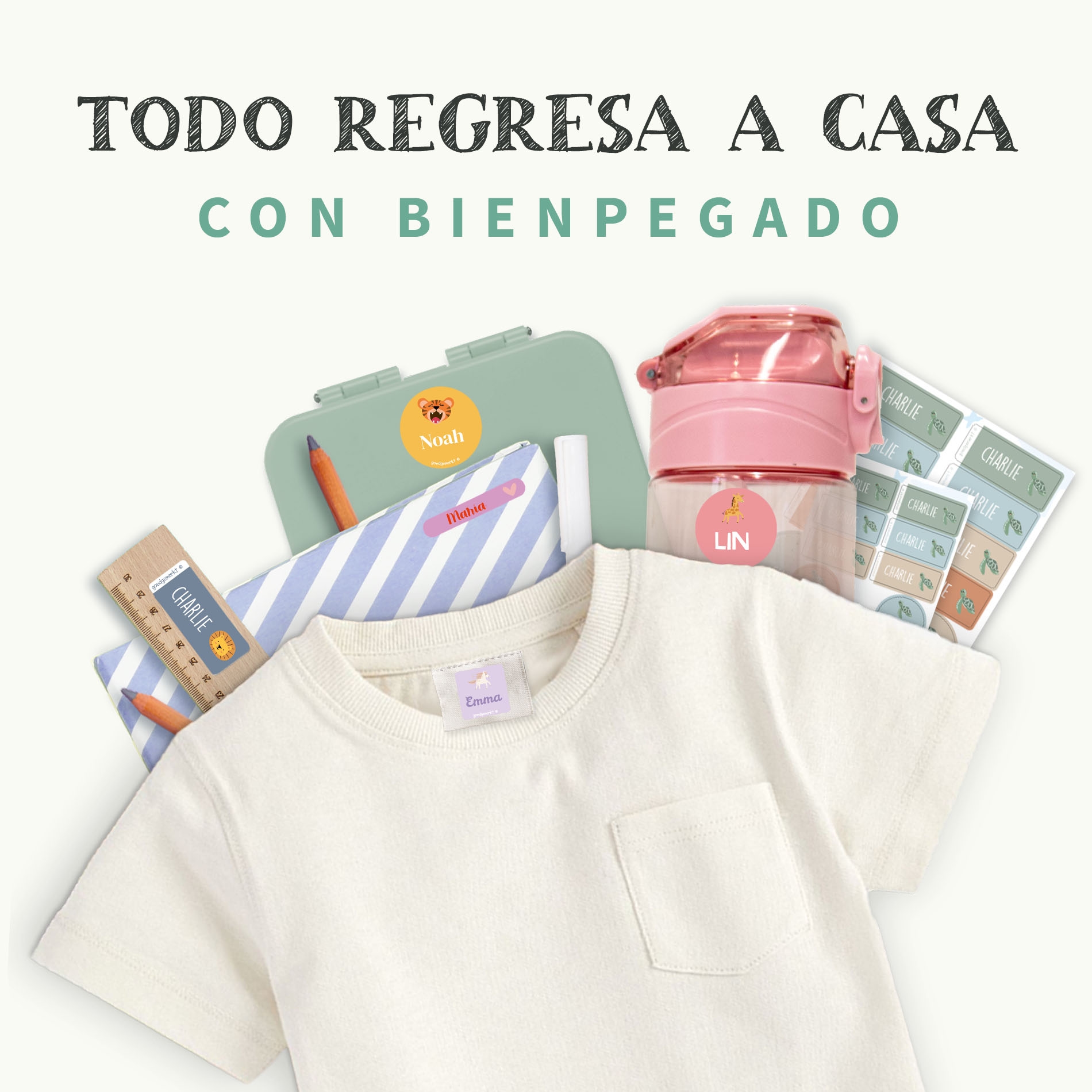 Kit combinado de etiquetas con tema