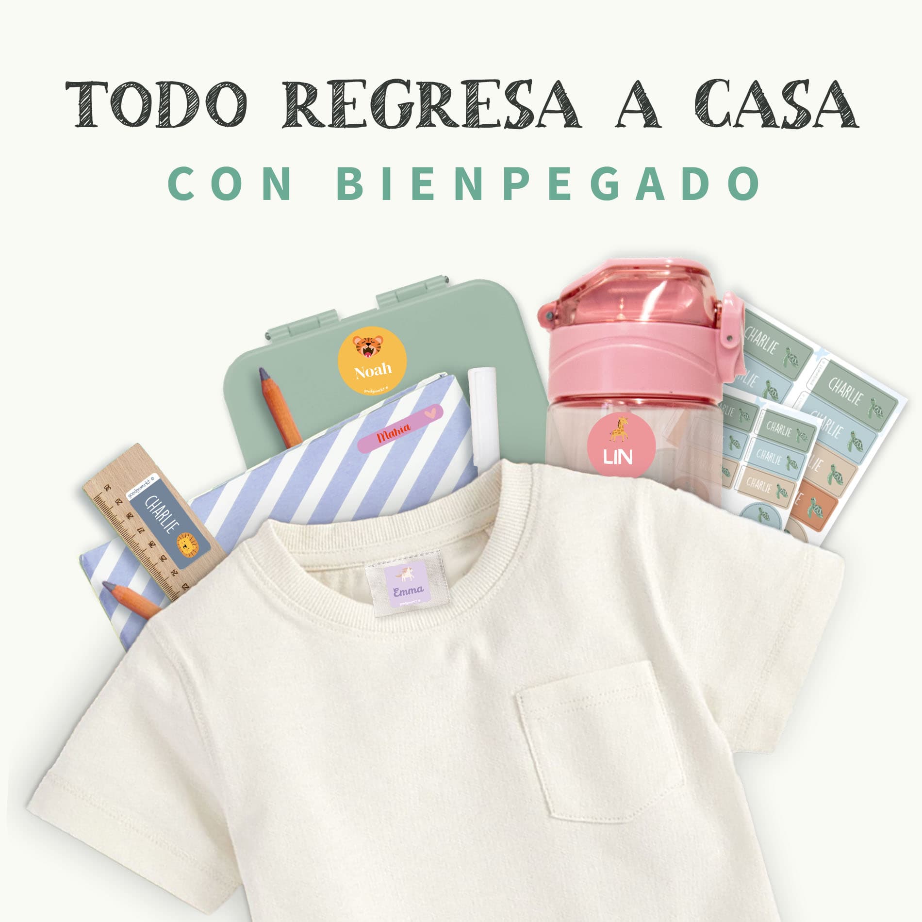 Kit combinado de etiquetas con tema