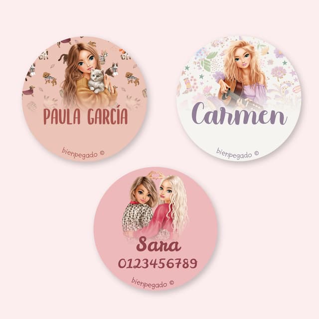 Etiquetas personalizadas redondas TOPModel