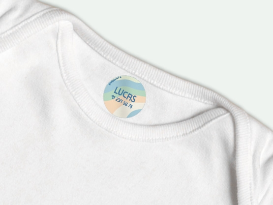 Etiquetas termoadhesivas redondas con diseño