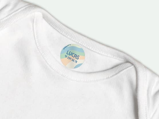 Etiquetas termoadhesivas redondas con diseño