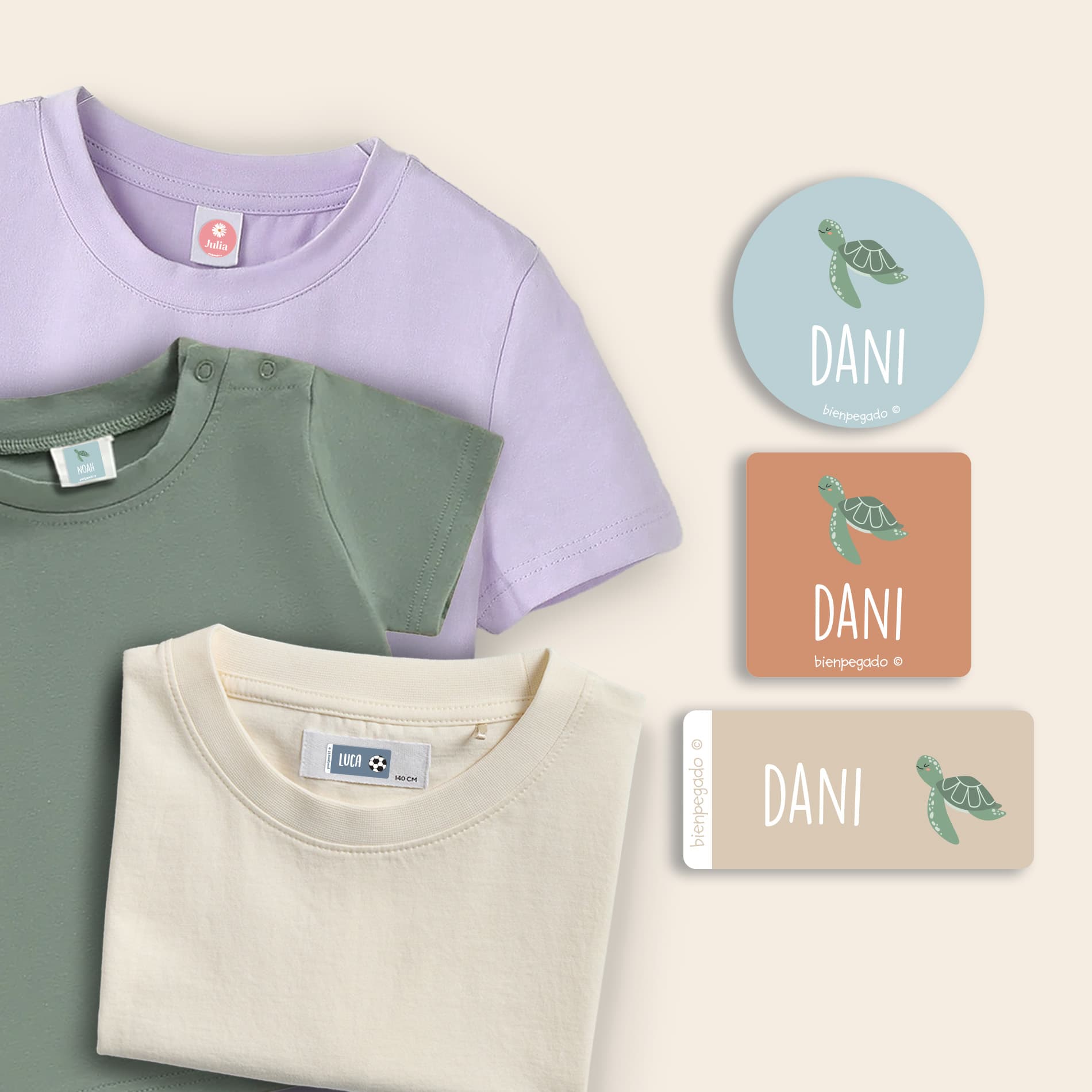 Kit de etiquetas para ropa con tema
