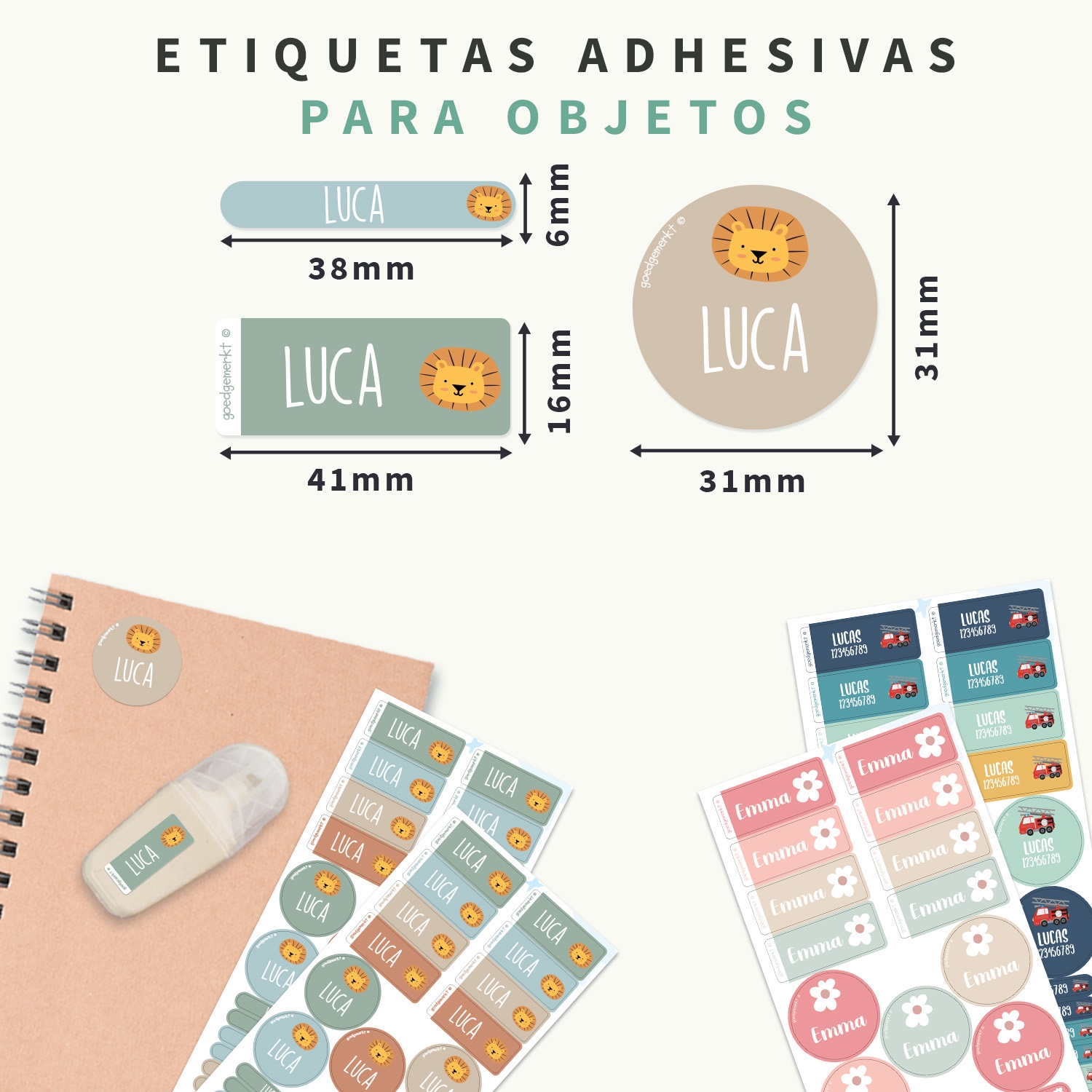 Kit de etiquetas personalizadas con tema