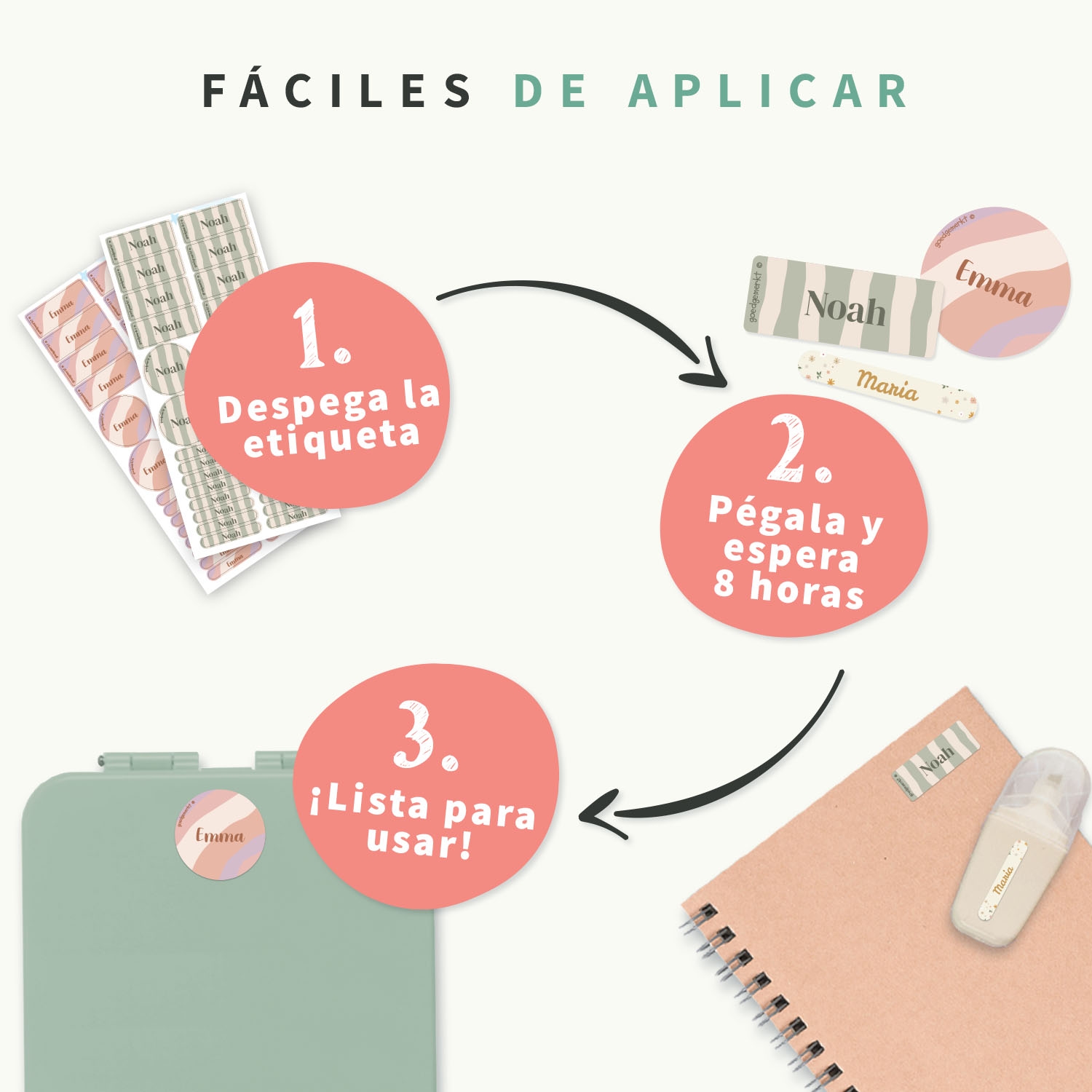 Kit de etiquetas personalizadas con diseño