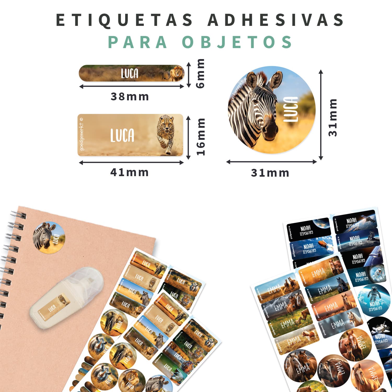 Kit de etiquetas personalizadas Mundo Real
