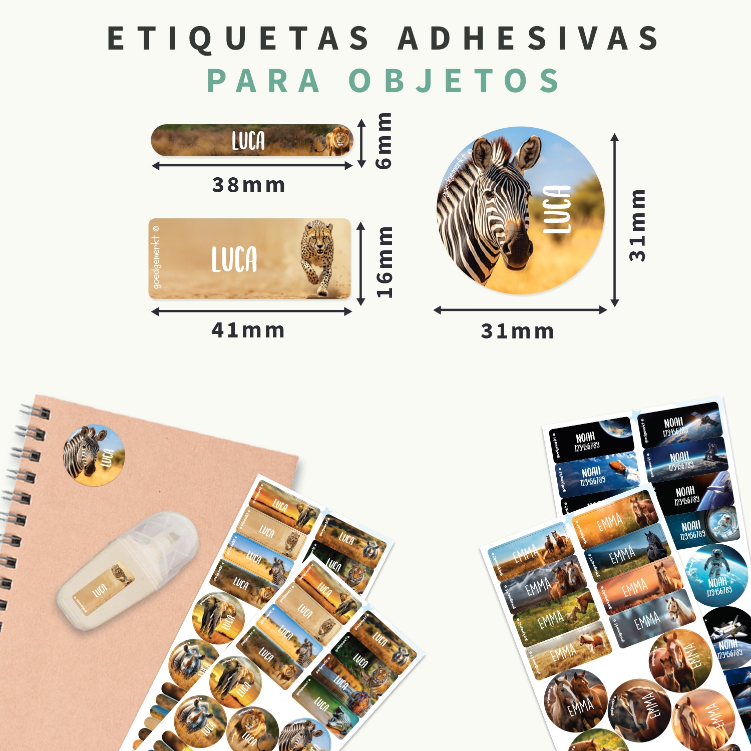 Kit de etiquetas personalizadas Mundo Real