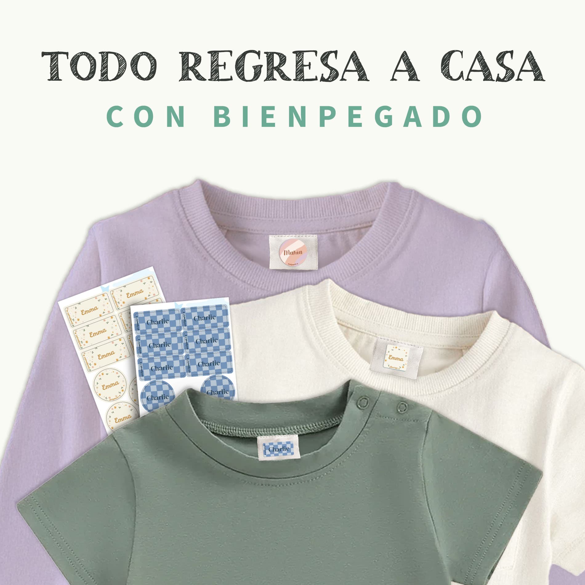 Kit de etiquetas para ropa con diseño
