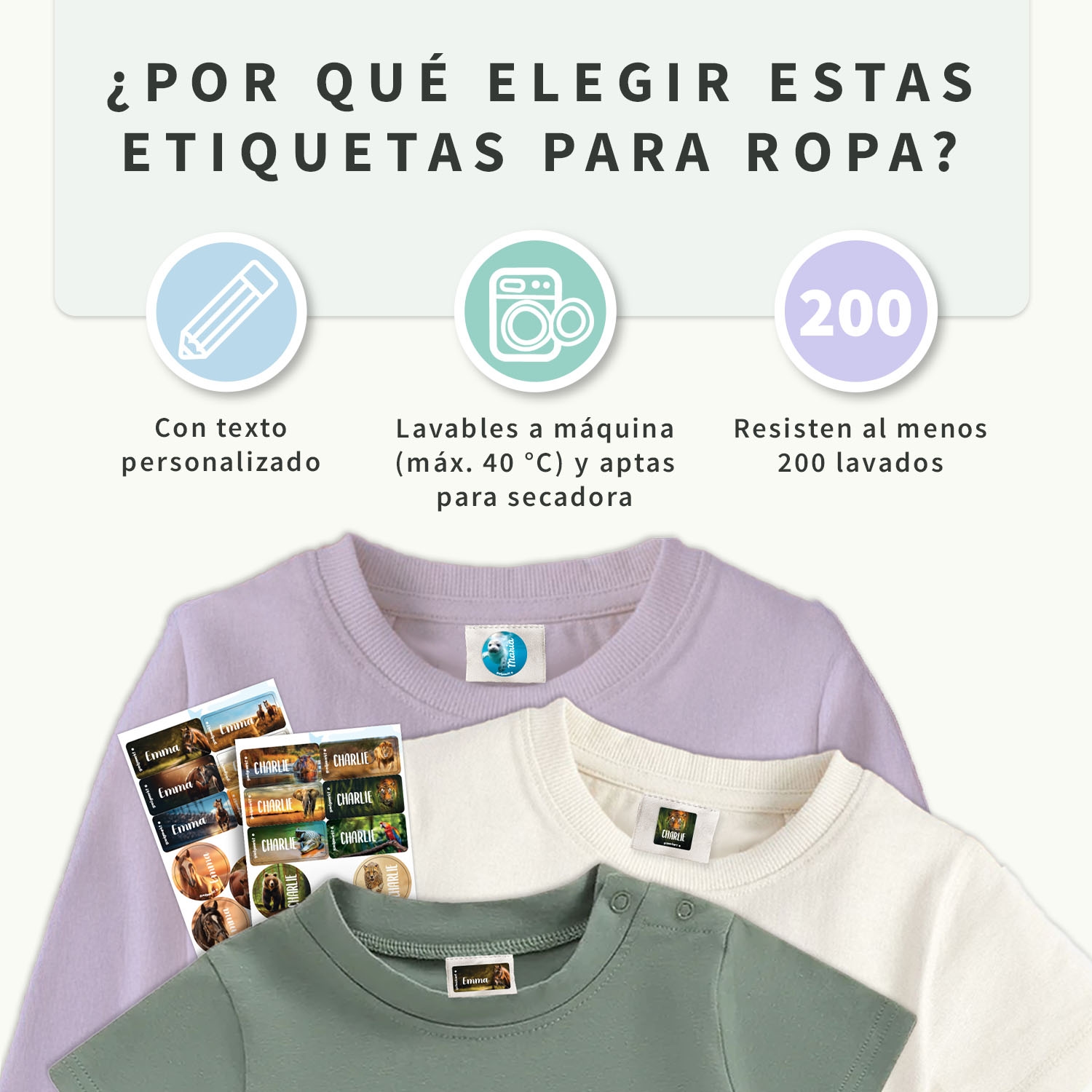 Kit de etiquetas para ropa Mundo Real