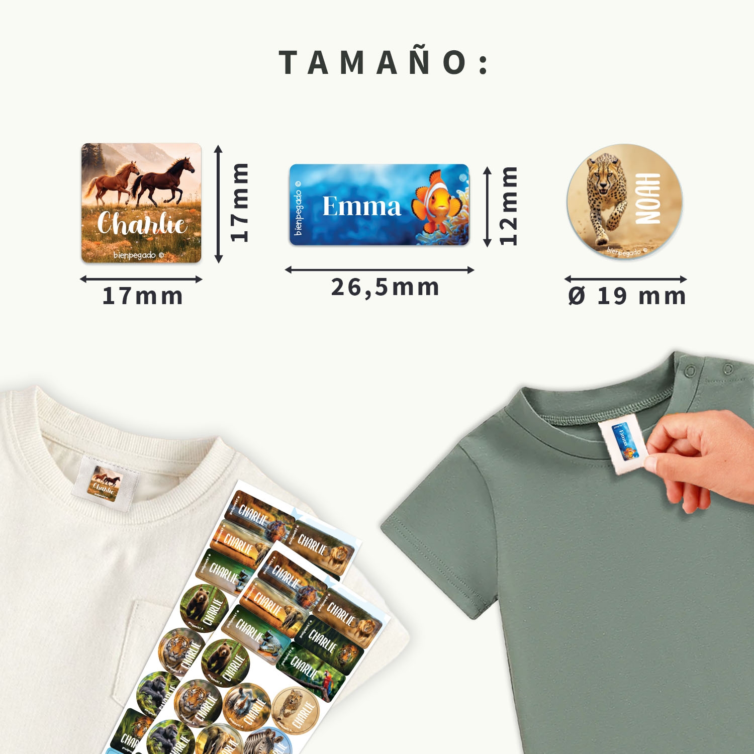 Kit de etiquetas para ropa Mundo Real