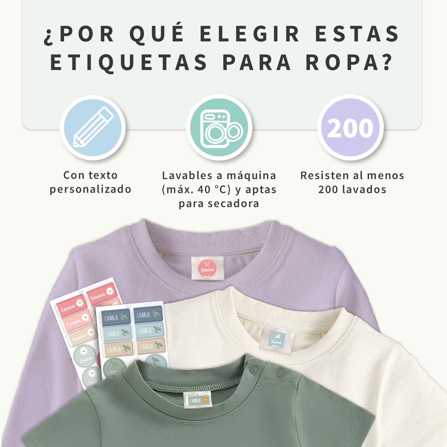Kit de etiquetas para ropa con tema