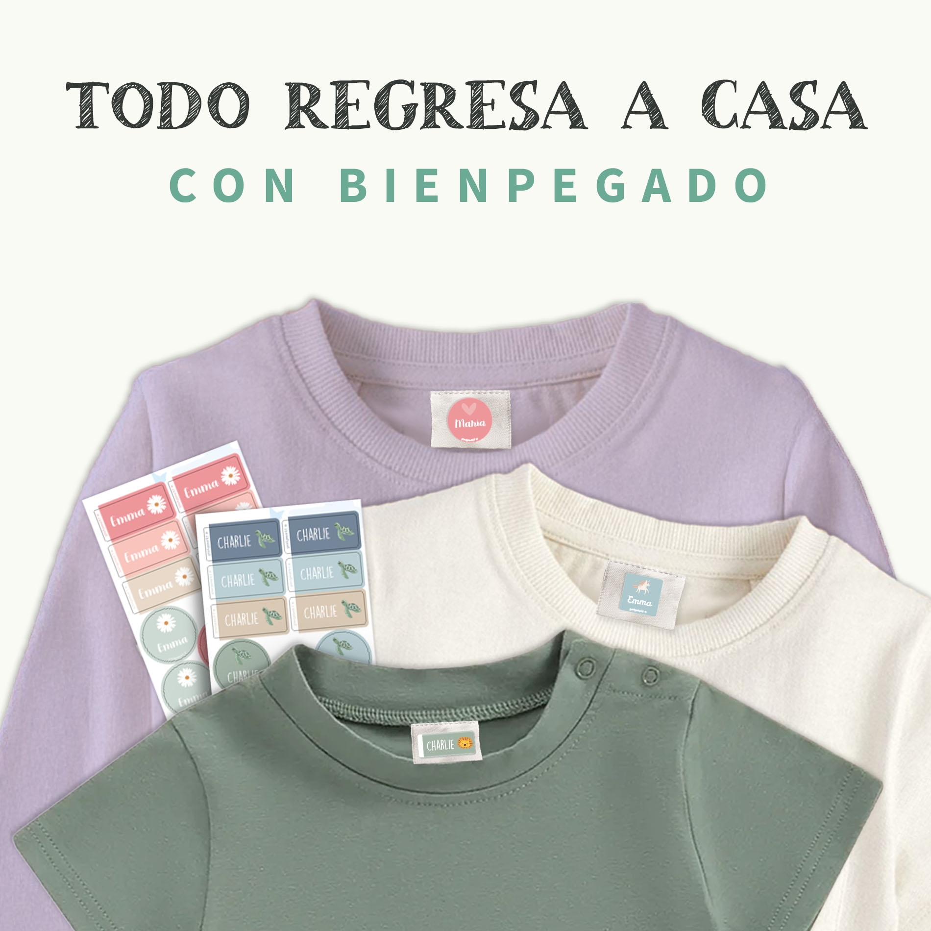 Kit de etiquetas para ropa con tema