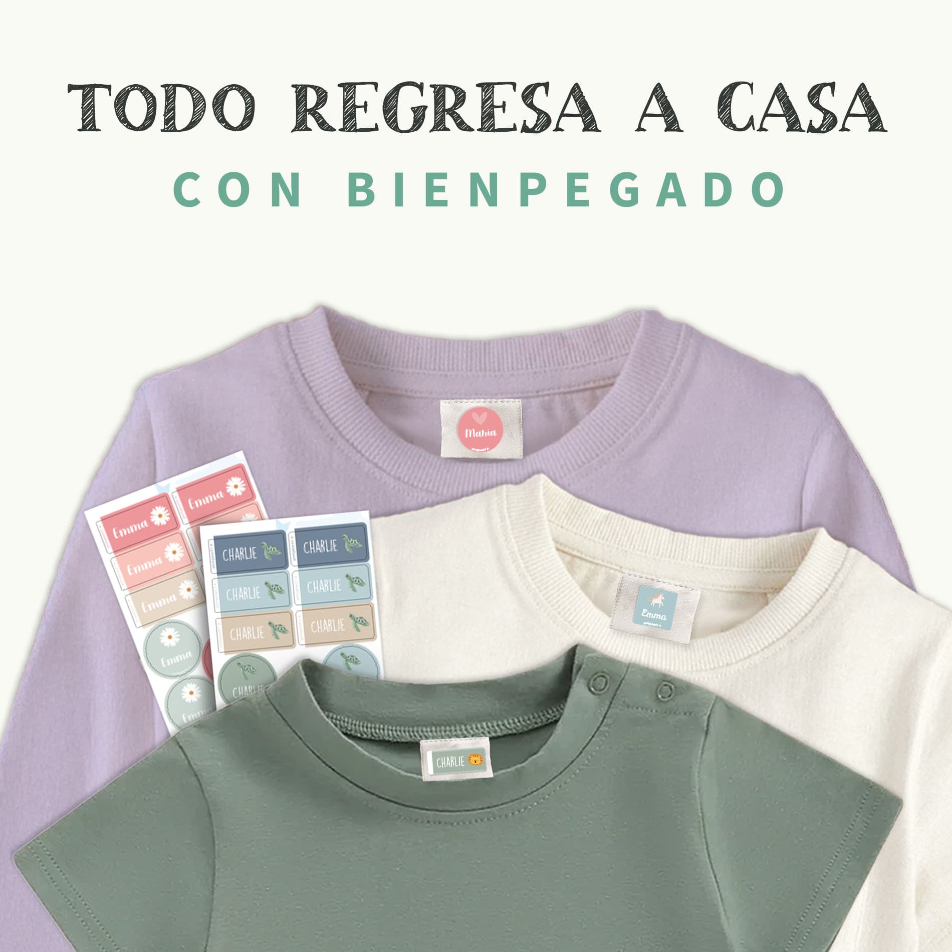 Kit de etiquetas para ropa con tema