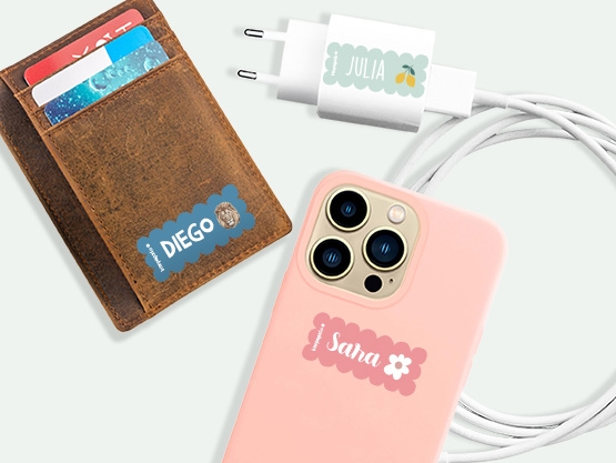 Etiquetas personalizadas con tema onduladas